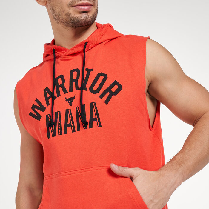 Buy Under Armour Men's Project Rock Sleeveless Hoodie Red in KSA -SSS