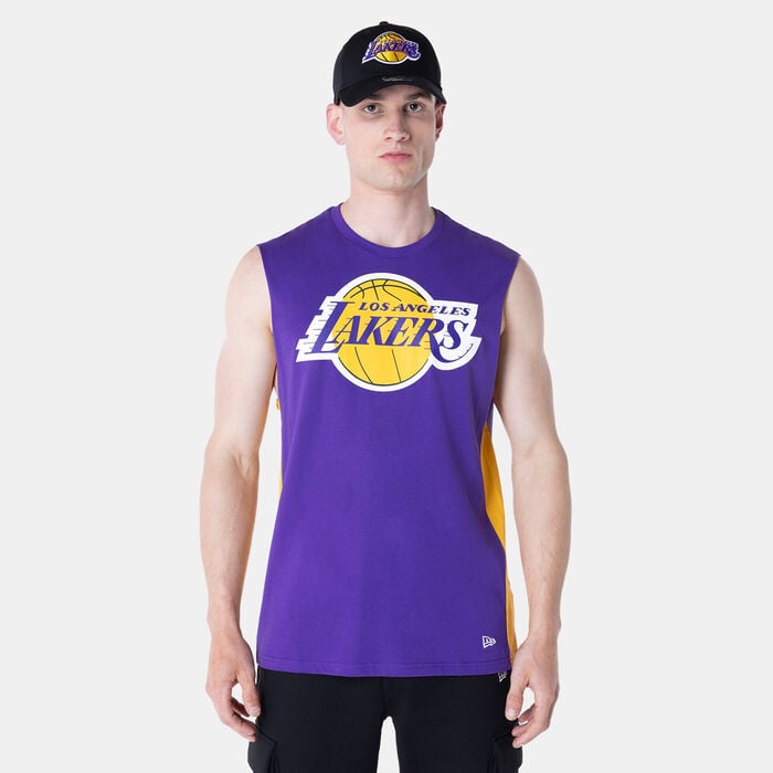 New Era Men's NBA Los Angeles Lakers Panel Sleeveless T-Shirt Purple New Era Men's NBA Los Angeles Lakers Panel Sleeveless T-Shirt Purple image number 0