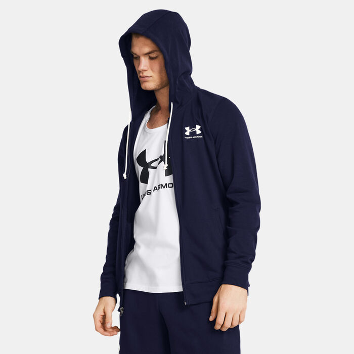Under Armour Men's UA Rival Terry LC Full Zip Hoodie Blue Under Armour Men's UA Rival Terry LC Full Zip Hoodie Blue image number 0
