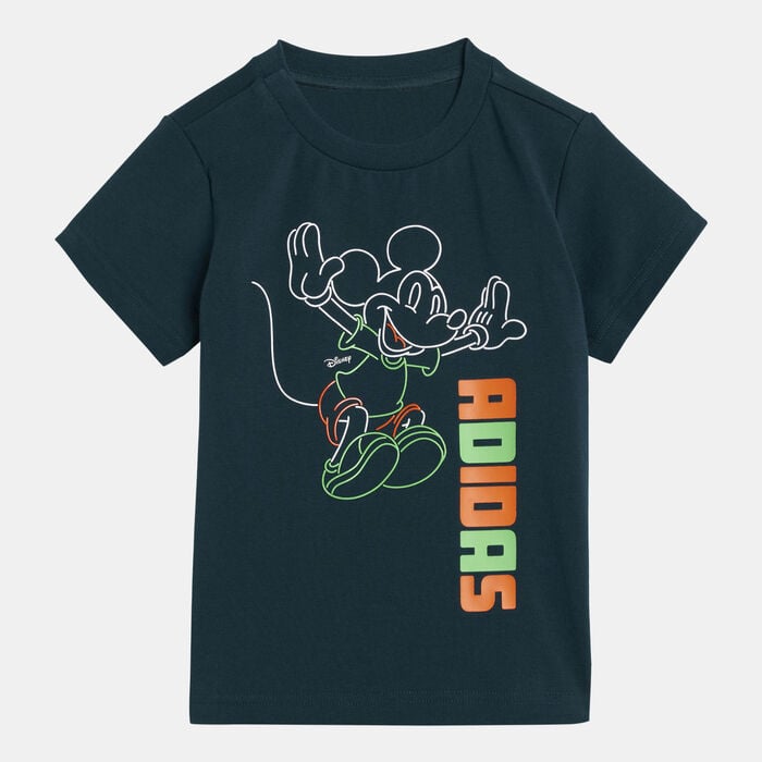 adidas Kids' Disney Mickey Mouse T-Shirt And Shorts Set Green adidas Kids' Disney Mickey Mouse T-Shirt And Shorts Set Green image number 1