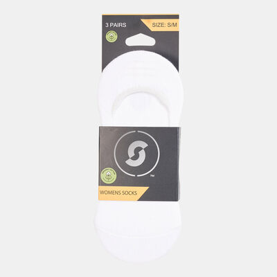 Sun and Sand Sports Women's Invisible Socks (3 Pack) - S/M White