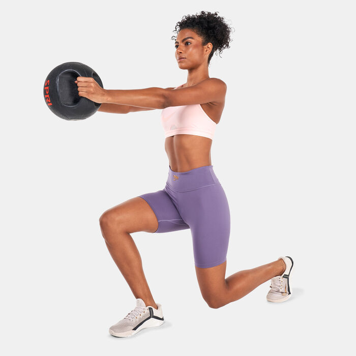 Nike Women's Dri-FIT Indy Padded Graphic Sports Bra Pink image number 2