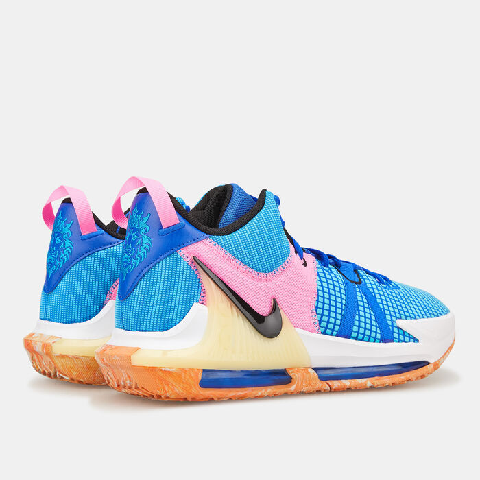 Nike Men's LeBron Witness 7 Basketball Shoe Blue image number 3