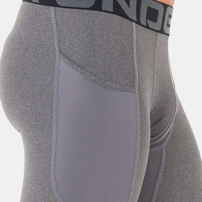 Under Armour Men's UA HeatGear® Armour Long Shorts Grey Under Armour Men's UA HeatGear® Armour Long Shorts Grey image number 3