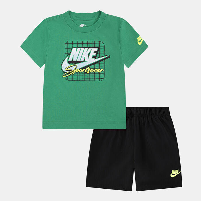 Nike Kids' Sportswear Taffeta T-Shirt and Shorts Set Black Nike Kids' Sportswear Taffeta T-Shirt and Shorts Set Black image number 0