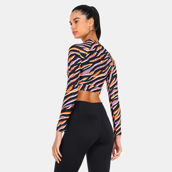 Speedo Women's Printed Rash Crop Top Multi-Color Speedo Women's Printed Rash Crop Top Multi-Color image number 1