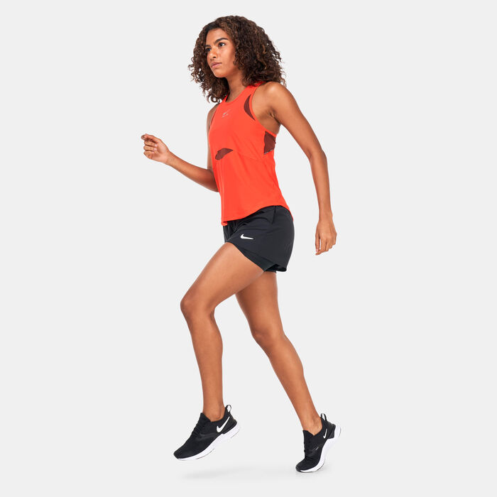 Nike Women's Air Dri-FIT Running Tank Top Red image number 2