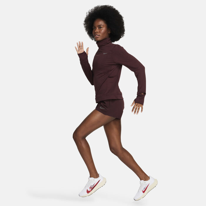 Nike Women's Therma-FIT Swift Element Running Top Brown Nike Women's Therma-FIT Swift Element Running Top Brown image number 6