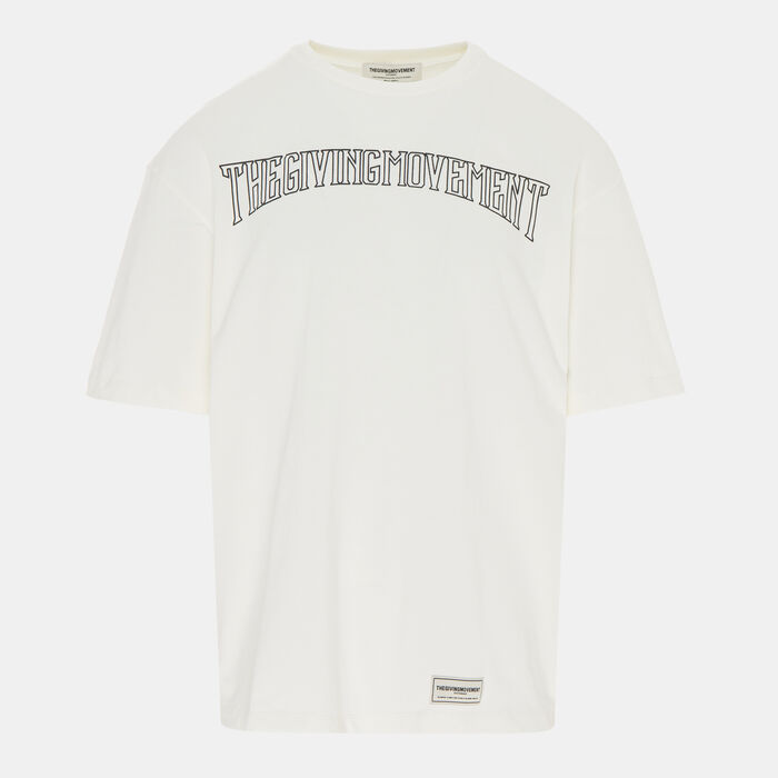 The Giving Movement Men's Collegic Print T-Shirt White The Giving Movement Men's Collegic Print T-Shirt White image number 0
