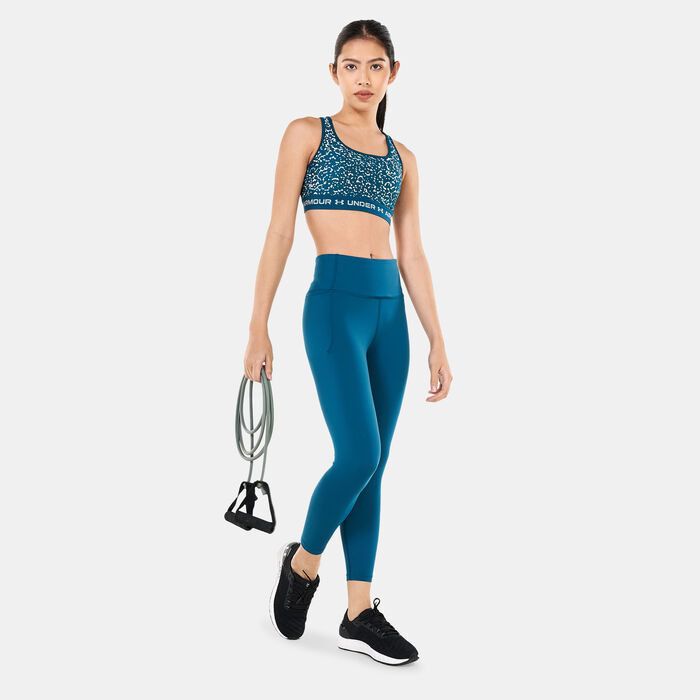 Under Armour Women's Armour Medium Support Printed Sports Bra Green Under Armour Women's Armour Medium Support Printed Sports Bra Green image number 2