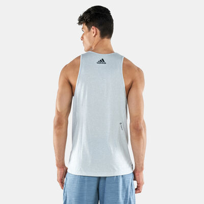 adidas Men's Bos Primeblue Muscle Tank Top White adidas Men's Bos Primeblue Muscle Tank Top White