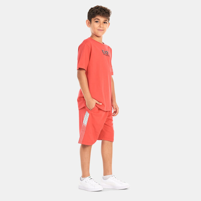 EA7 Emporio Armani Kids' 7 Lines Shorts Red image number 2