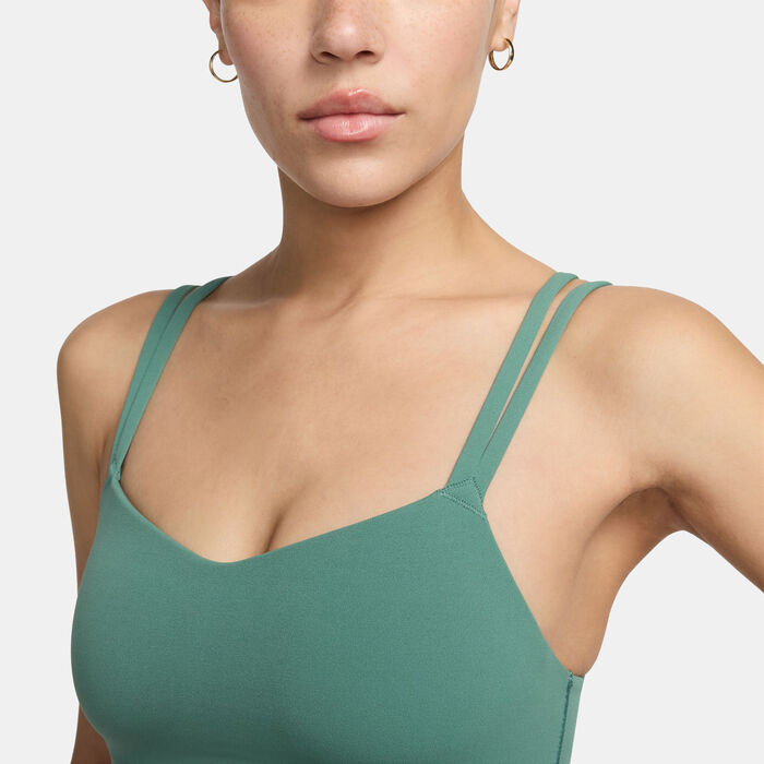 Nike Women's Zenvy Dri-FIT Strappy Light-Support Training Sports Bra Green Nike Women's Zenvy Dri-FIT Strappy Light-Support Training Sports Bra Green image number 3