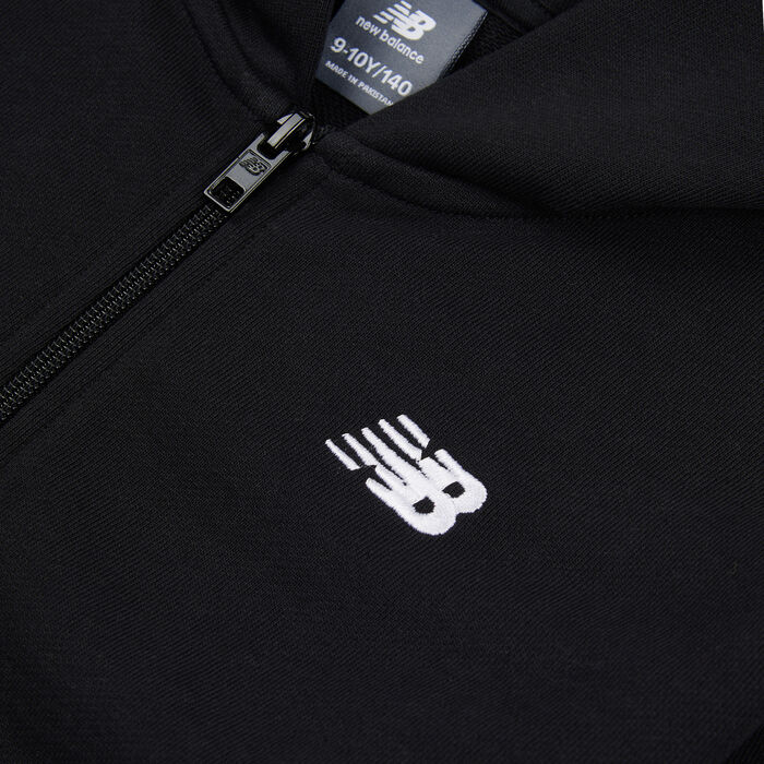 New Balance Kids' French Terry Small Logo Full-Zip Hoodie Black New Balance Kids' French Terry Small Logo Full-Zip Hoodie Black image number 2