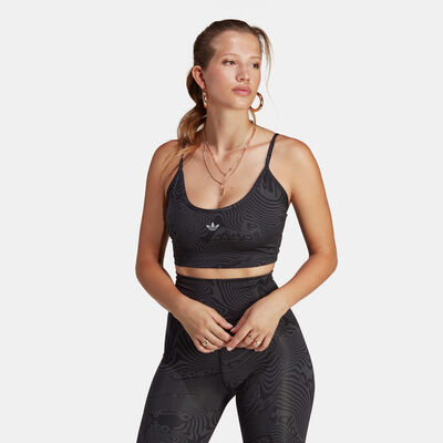 adidas Originals Women's Marble Print Sports Bra Grey adidas Originals Women's Marble Print Sports Bra Grey