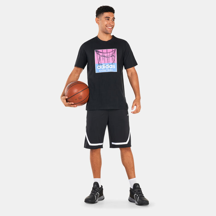 adidas Men's Chain Net Basketball Graphic T-Shirt Black adidas Men's Chain Net Basketball Graphic T-Shirt Black image number 2
