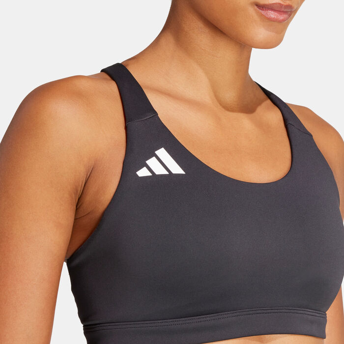 adidas Women's Adizero Essentials Run Medium-Support Sports Bra Black image number 2