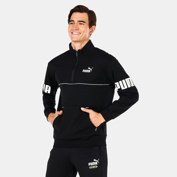 PUMA Men's Power Half-Zip Sweatshirt Black image number 0