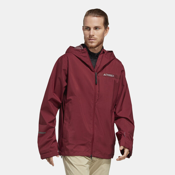 adidas Men's Terrex Multi RAIN.RDY 2.5-Layer Rain Jacket Maroon image number 0