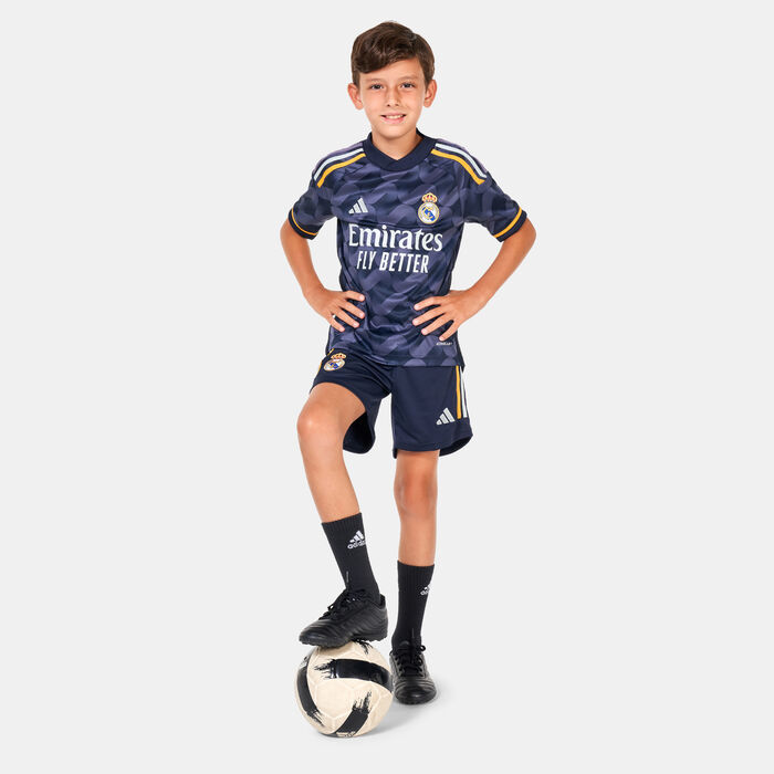 adidas Kids' Real Madrid Away Shorts - 2023/24 Blue image number 2
