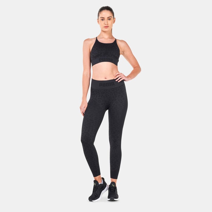 PUMA Women's FormKnit Seamless Long Training Sports Bra Black image number 2