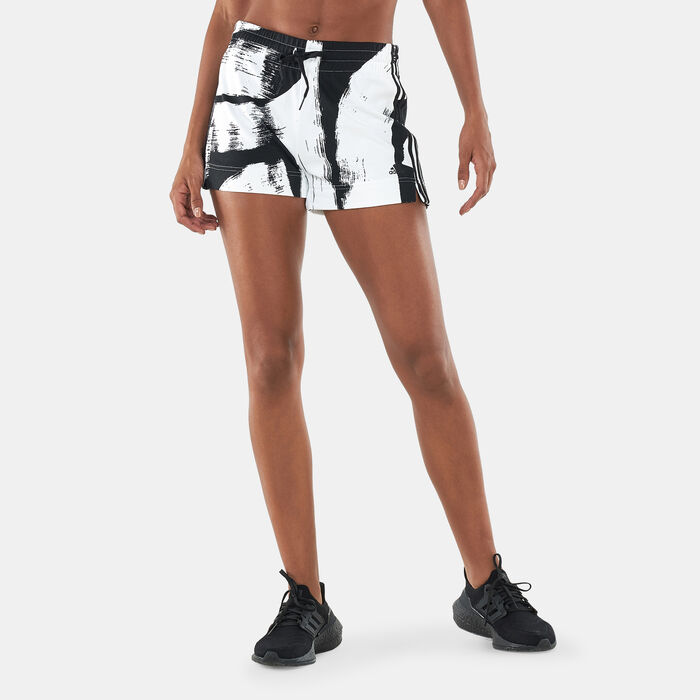 adidas Women's Essential Printed 3-Stripes Shorts Multi-Color adidas Women's Essential Printed 3-Stripes Shorts Multi-Color image number 0