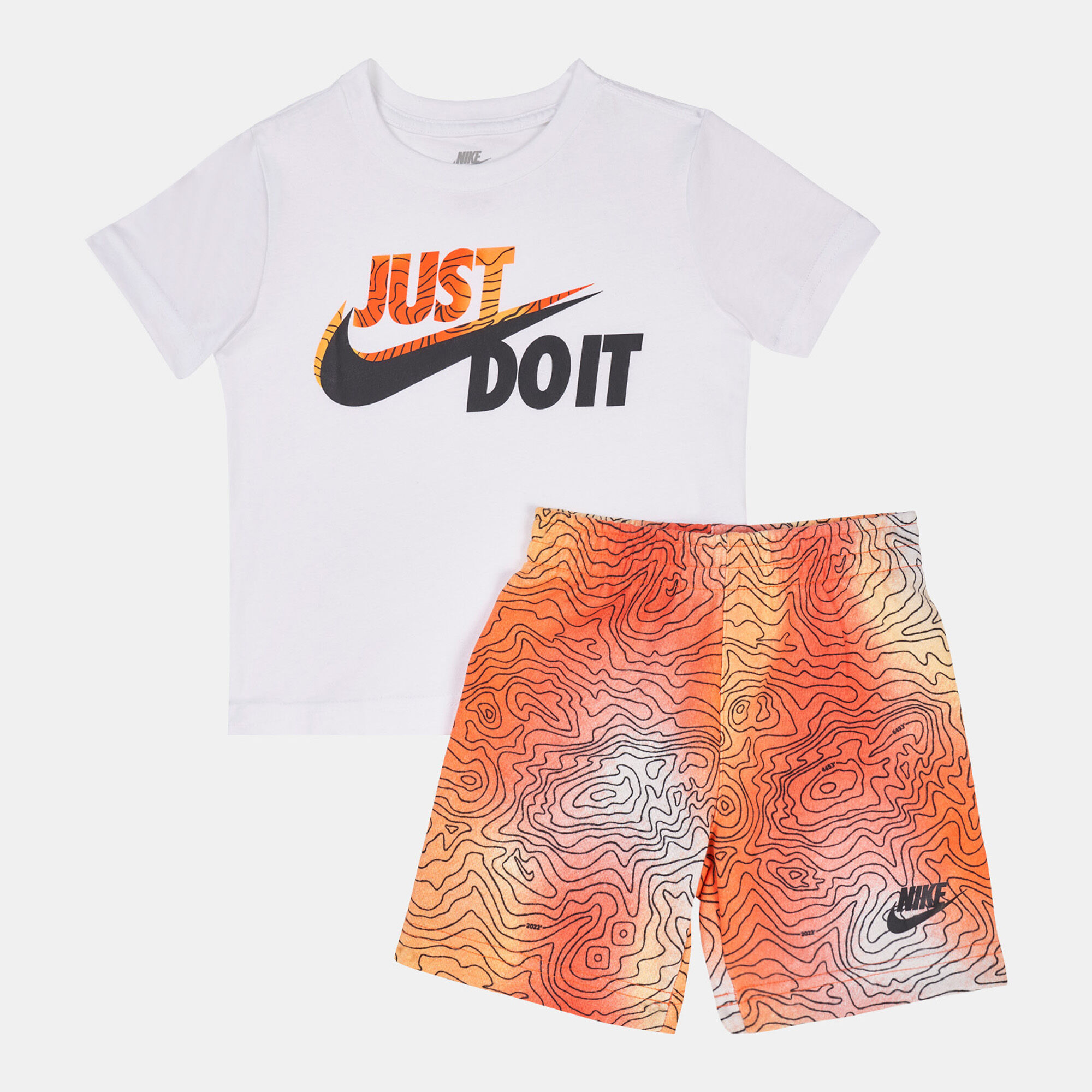 Kids Elevate T Shirt and Shorts Set Baby And Toddler Orange Nike in KSA SSS