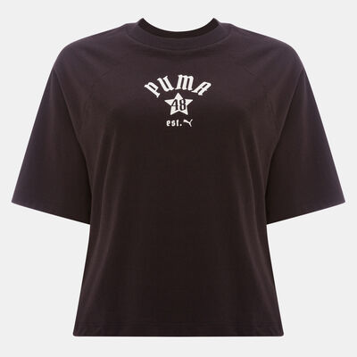 PUMA Women's CLASSICS PLAY LOUD T-Shirt Black