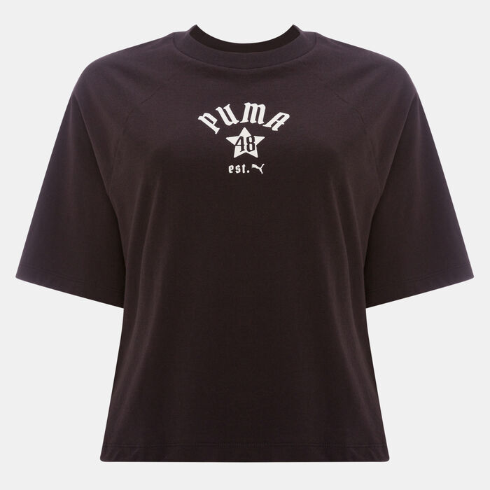 PUMA Women's CLASSICS PLAY LOUD T-Shirt Black image number 0