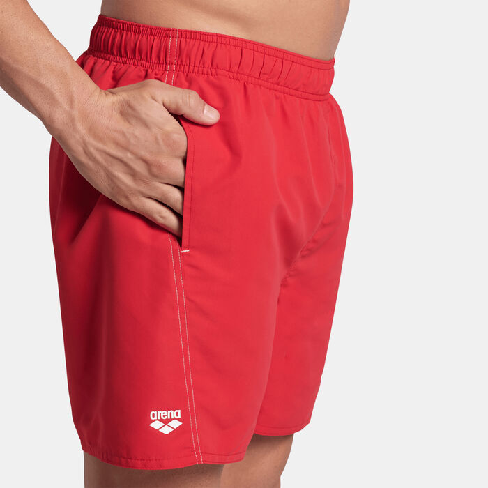 Arena Men's Fundamentals Logo Boxer Swimming Shorts Red Arena Men's Fundamentals Logo Boxer Swimming Shorts Red image number 3
