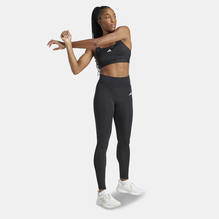 adidas Women's Optime Essentials Stay In Play Full-Length Training Leggings Black image number 2