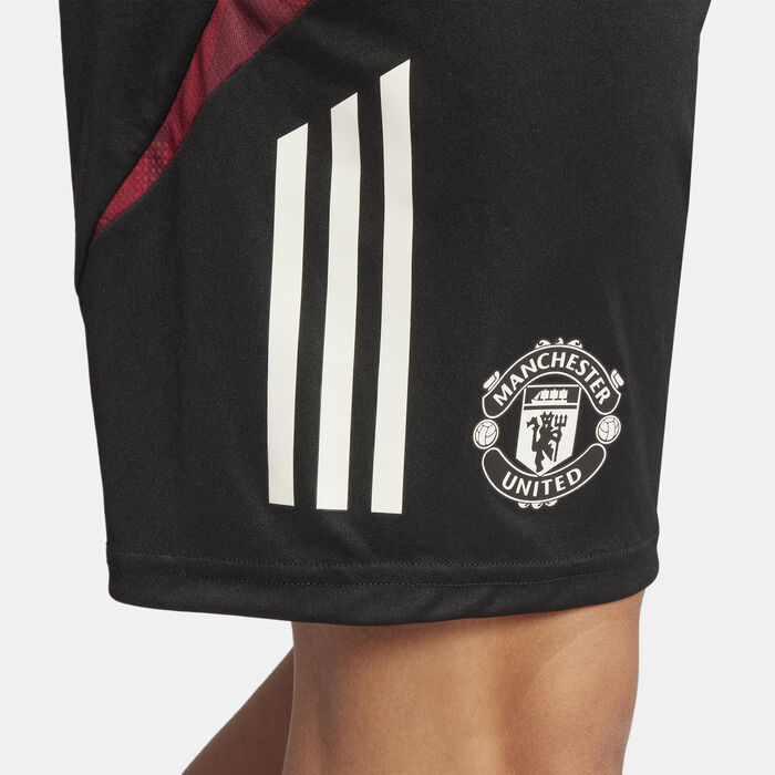 adidas Men's Manchester United Tiro 24 Football Training Shorts Black image number 4