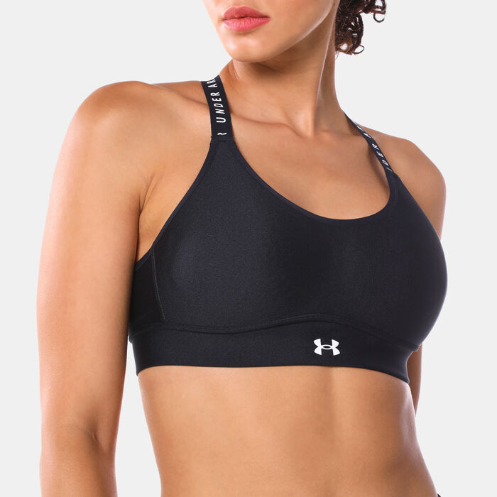 Under Armour Women's Infinity Mid Covered Medium-Support Training Sports Bra Black image number 3