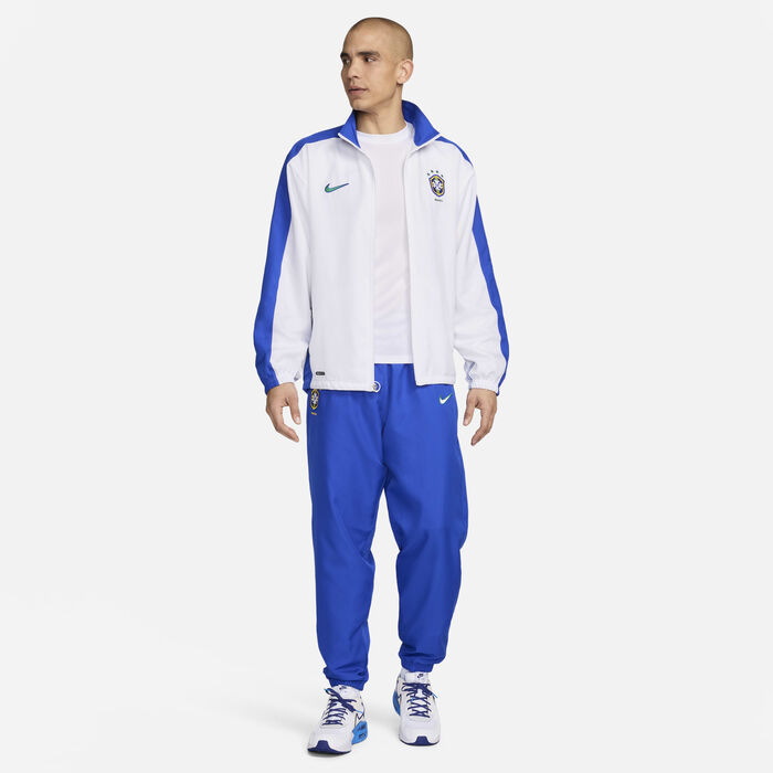 Nike Men's Brazil 1998 Reissue Football Replica Tracksuit Bottoms Blue Nike Men's Brazil 1998 Reissue Football Replica Tracksuit Bottoms Blue image number 7