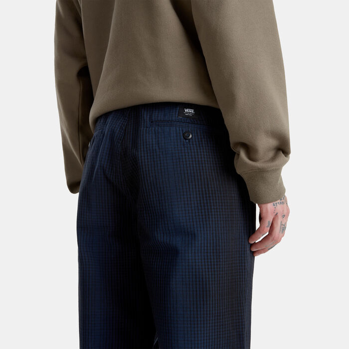 Vans Men's Authentic Chino Tapered Plaid Pants Blue Vans Men's Authentic Chino Tapered Plaid Pants Blue image number 4
