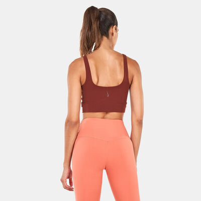 Nike Women's Yoga Luxe Infinalon Crop Top Brown