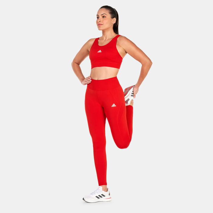 adidas Women's AEROKNIT Training Medium-Support Sports Bra Red adidas Women's AEROKNIT Training Medium-Support Sports Bra Red image number 2