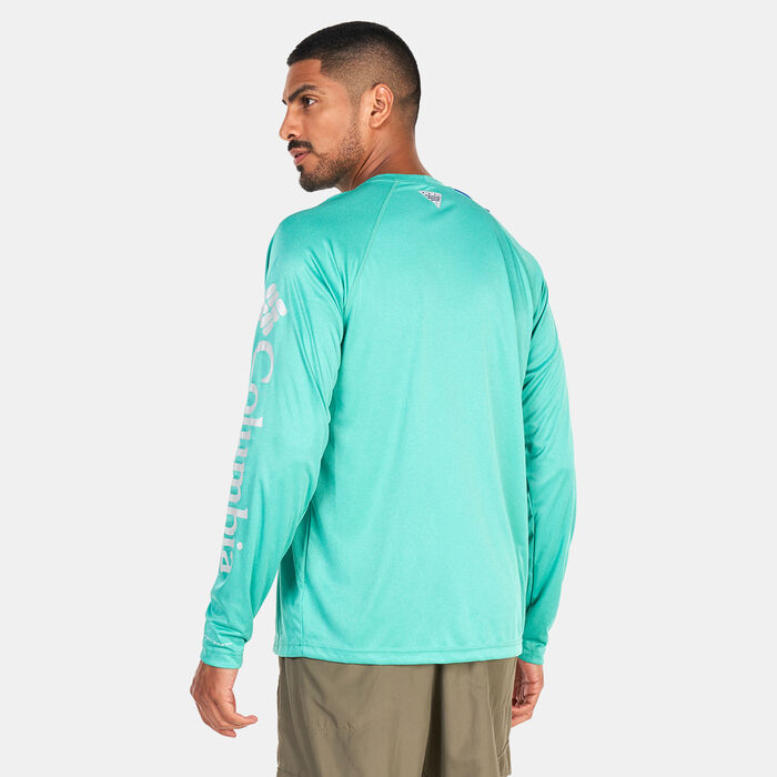 Columbia Men's PFG Terminal Tackle™ Heather Long Sleeve T-Shirt Green Columbia Men's PFG Terminal Tackle™ Heather Long Sleeve T-Shirt Green image number 1