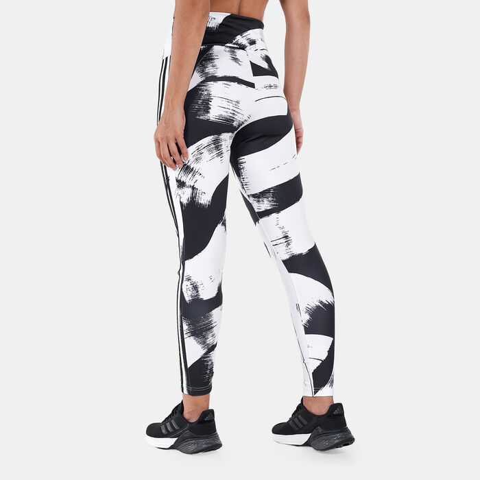 adidas Women's All Over Print 3-Stripes 7/8 Leggings Multi-Color adidas Women's All Over Print 3-Stripes 7/8 Leggings Multi-Color image number 1