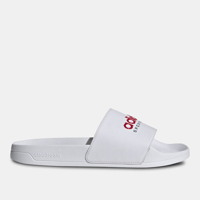 adidas Men's Adilette Shower Slides White adidas Men's Adilette Shower Slides White image number 1