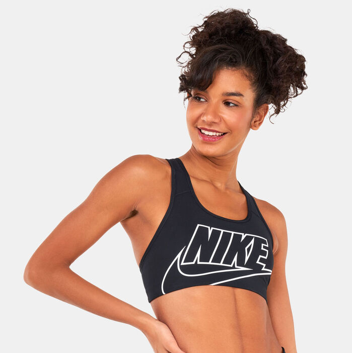 Nike Women's Swoosh Futura Sports Bra Black image number 0