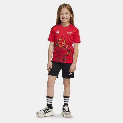 adidas Kids' Marvel Iron Man T-Shirt and Shorts Set Red