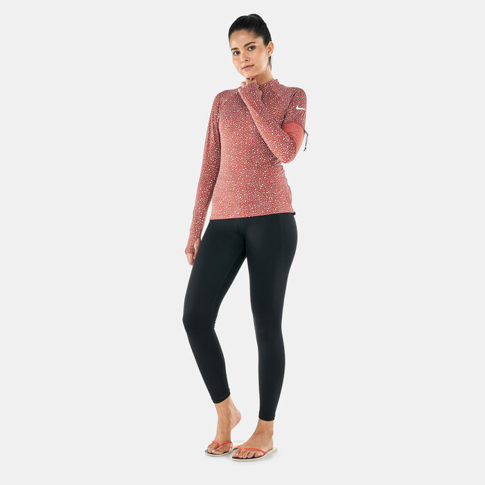 Nike Swim Women's Water Dots Long Sleeve Rashguard Red Nike Swim Women's Water Dots Long Sleeve Rashguard Red image number 2