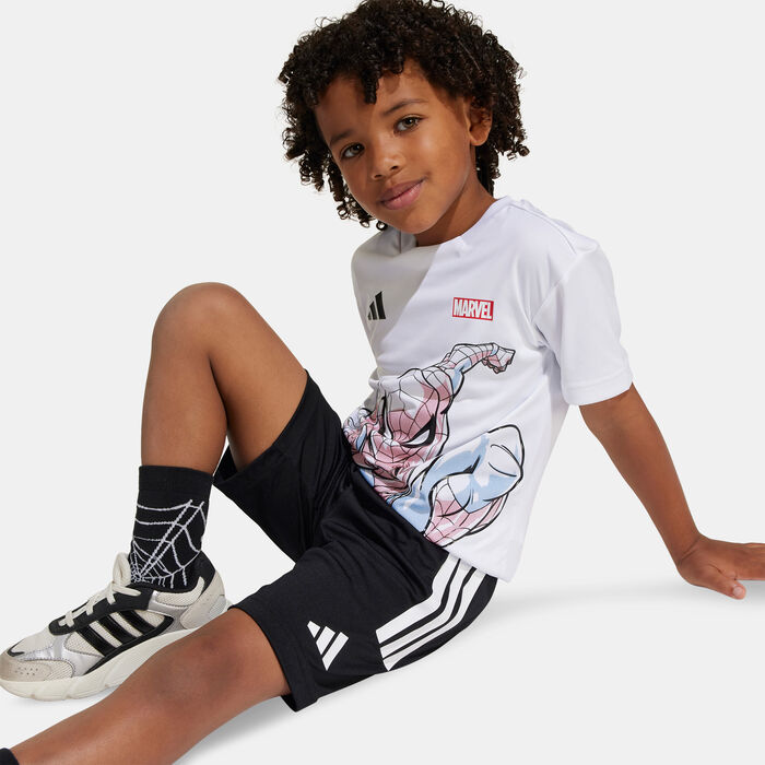 adidas Kids' Marvel Spider-Man T-Shirt and Shorts Set White adidas Kids' Marvel Spider-Man T-Shirt and Shorts Set White image number 3
