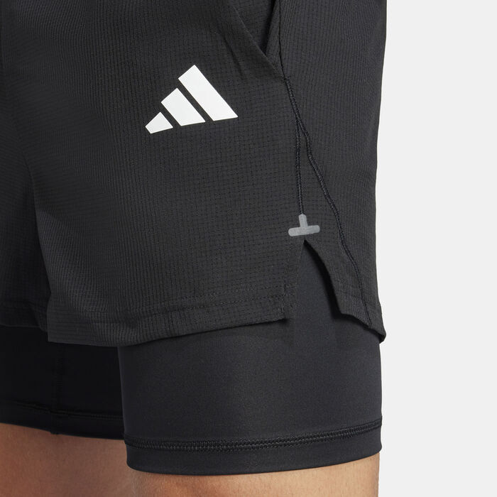adidas Men's Gym+ 2-In-1 Training Shorts Black image number 3