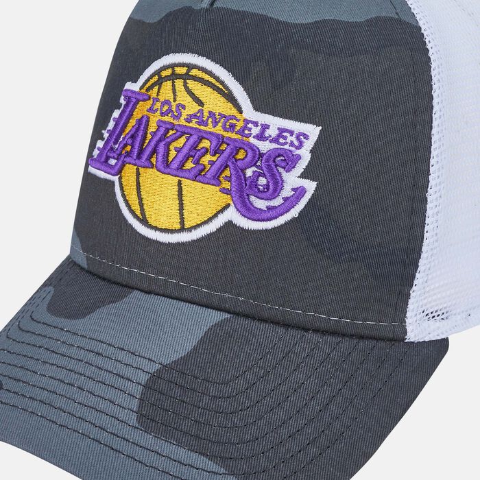 New Era LA Lakers NBA Camo 9FORTY A-Frame Trucker Cap Purple New Era LA Lakers NBA Camo 9FORTY A-Frame Trucker Cap Purple image number 2