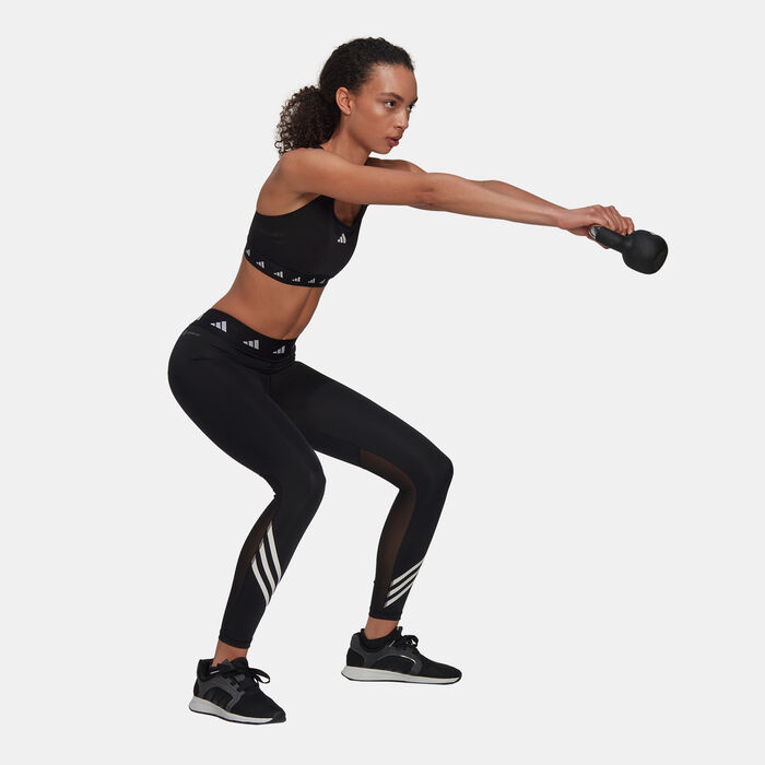 adidas Women's Techfit 3-Stripes Leggings Black adidas Women's Techfit 3-Stripes Leggings Black image number 2