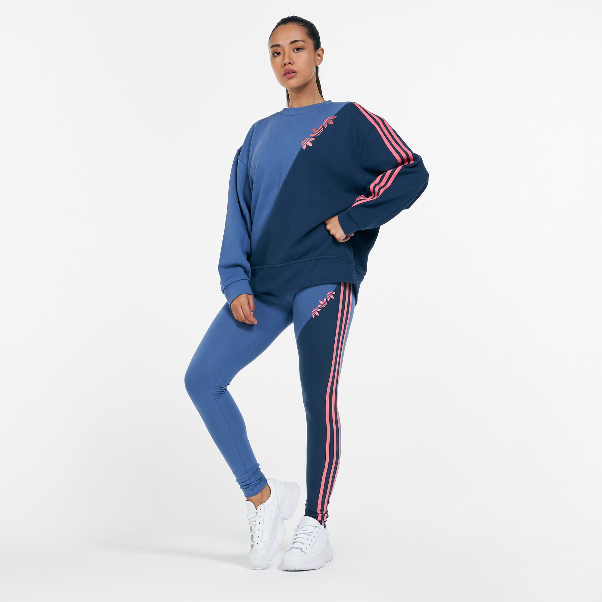 Adidas trefoil leggings online blue