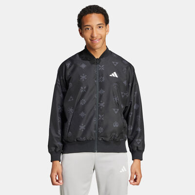 adidas Men's Bloom Sky Print Bomber Jacket Black