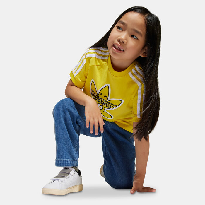 adidas Originals Kids' Smiley World T-Shirt yellow adidas Originals Kids' Smiley World T-Shirt yellow image number 4